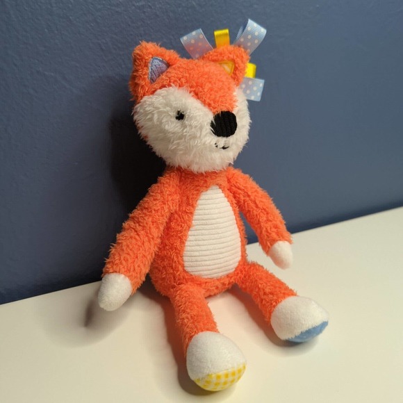 Make Believe Ideas Fox Plush Orange Stuffed Animal Baby Toy Crinkle Foot Tags - Picture 2 of 5